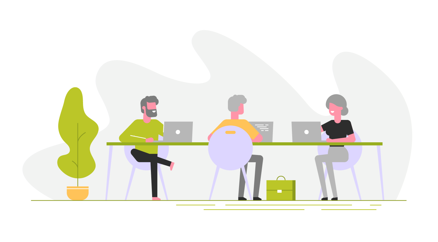 Developers are sitting at table.